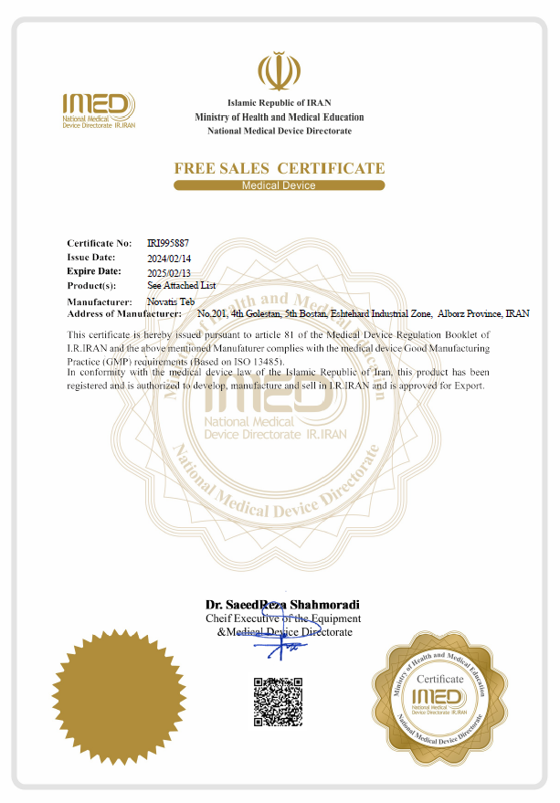 Portable Reverse Osmosis Unit Free Sale Certificate